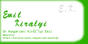 emil kiralyi business card